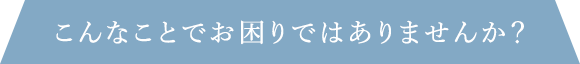こんなことでお困りではありませんか？