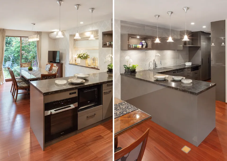 広々とした作業スペースで、お菓子作りもラクにできるキッチン