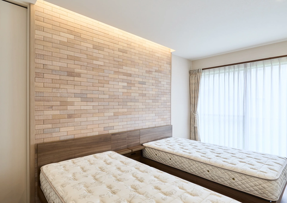 デザイン性だけではなく居住性にもこだわった寝室