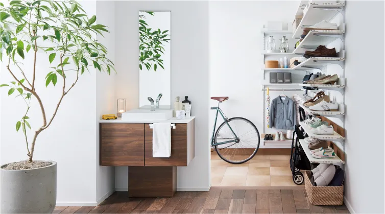 玄関にセカンド洗面をプラス