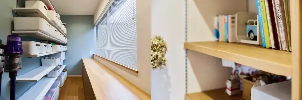 大きいモノも小さいモノもぴったり無駄なく収納できる棚収納