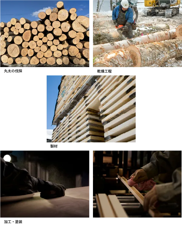 リビング床とデッキ