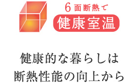 6面断熱で健康室温 健康的な暮らしは断熱性能の向上から