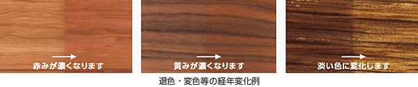 退色・変色等の経年変化例