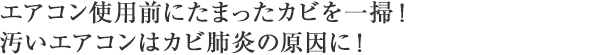 エアコン使用前にたまったカビを一掃！　汚いエアコンはカビ肺炎の原因に！